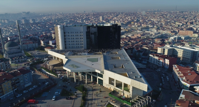 Taksim Eğitim ve Araştırma Hastanesi yangın sonrası havadan görüntülendi