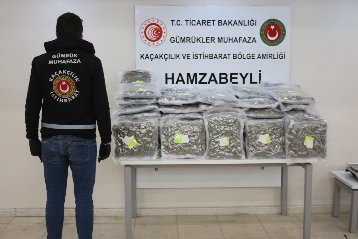 Hamzabeyli'de 60,7 kilogram uyuşturucu ele geçirildi