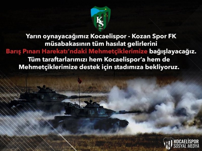 Kocaelispor'dan Mehmetçiğe destek