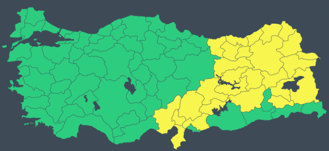 27 il için 'sarı' uyarı: Kar, çığ ve sağanağa dikkat