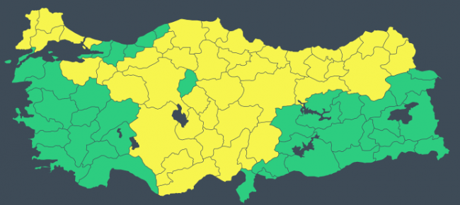 41 kente 'sarı' uyarı: Gök gürültülü sağanak ve doluya dikkat