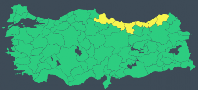 Orta ve Doğu Karadeniz için 'sarı' uyarı: Sağanağa dikkat