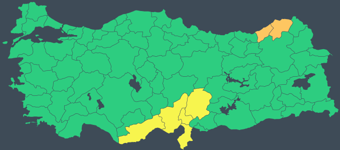 Akdeniz ve Karadeniz'in doğusu için kuvvetli yağış uyarısı