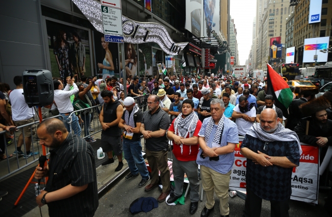 New York'ta İsrail'in Mescid-i Aksa'ya yönelik ihlalleri protesto edildi