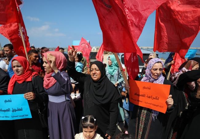 İsrail'in Gazzeli balıkçılara yönelik saldırıları protesto edildi