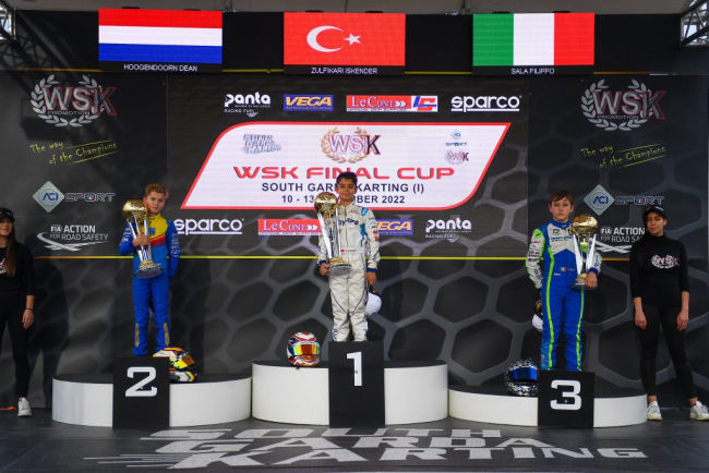 Minik karting yarışçısı İskender Zülfikari WSK Final Kupası'nı kazandı