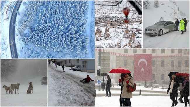 Doğu Anadolu'da kar yağışı nedeniyle 92 ilçenin yolu ulaşıma kapandı