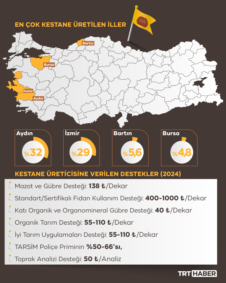 Kestanede 72 bin tonluk üretim bekleniyor