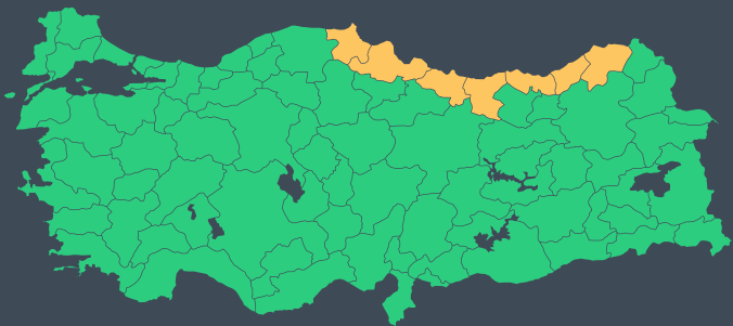 Orta ve Doğu Karadeniz için "turuncu" uyarı: Kuvvetli yağışa dikkat