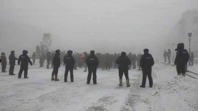 Rusya'nın Yakutsk şehrinde protestolar | Fotoğraf: Reuters