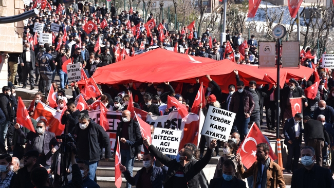 Şırnak'ta teröre tepki yürüyüşü