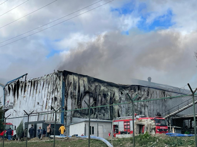 Çorum'da fabrika yangını