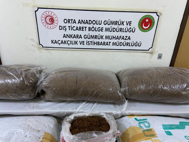 Ankara'da 1,1 ton kaçak tütün yakalandı