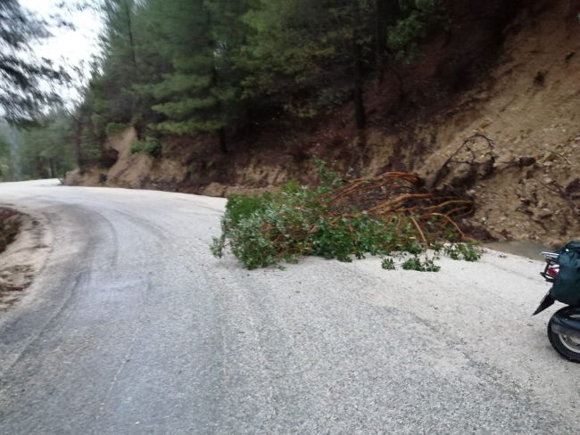 Kaş'ta heyelan meydana geldi