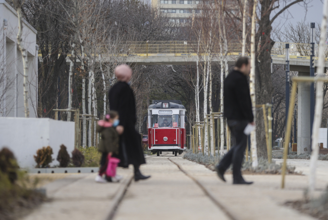 Millet Bahçesi'nde ''Nostaljik Tramvay'' keyfi