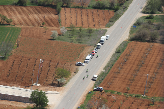 Denizli'de helikopter destekli trafik denetimi