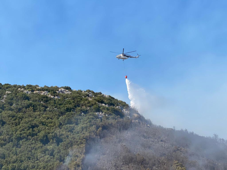 Kaş'ta makilik alanda yangın