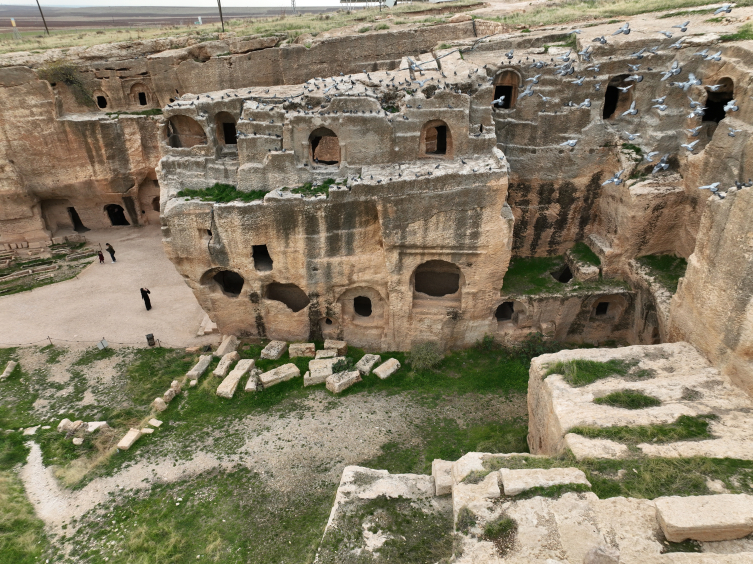 Dara Antik Kenti'nde keşfedilen tarihi çarşı gün yüzüne çıkarılıyor