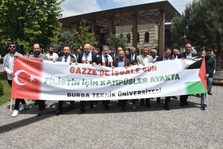 Bursa Teknik Üniversitesi'nde Gazze'ye destek için çadır nöbeti