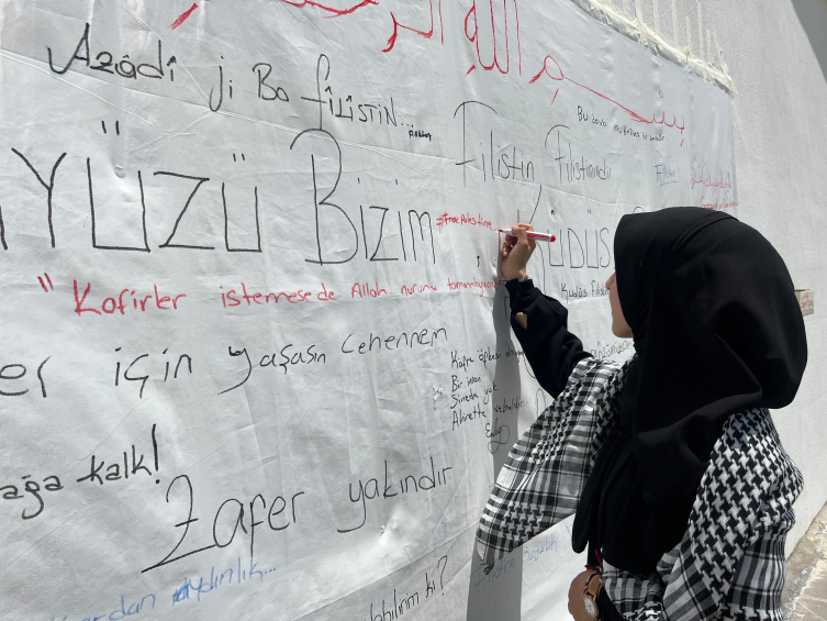 Siirt'te üniversite öğrencilerinden İsrail'e tepki