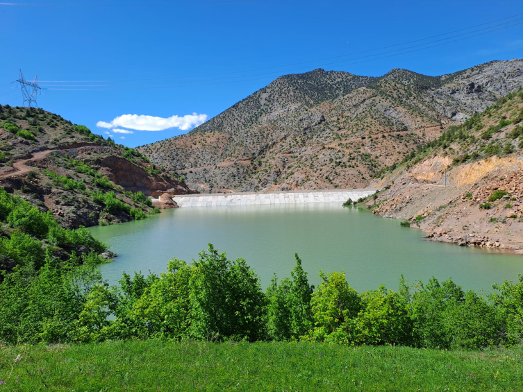 Artvin'de 990 dekar tarım arazisini sulayacak gölette su tutuldu