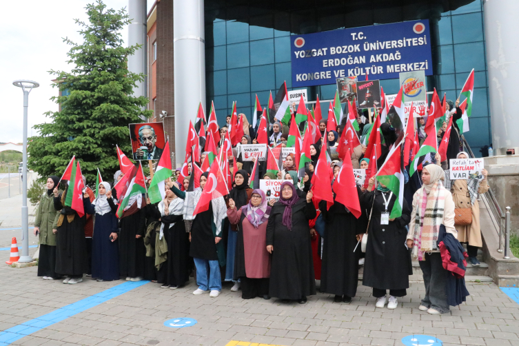 Yozgat Bozok Üniversitesi öğrencileri İsrail'i protesto etti