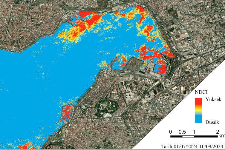 İzmir Körfezi'ndeki kirliliğin haritası uydu görüntüleriyle çıkarıldı