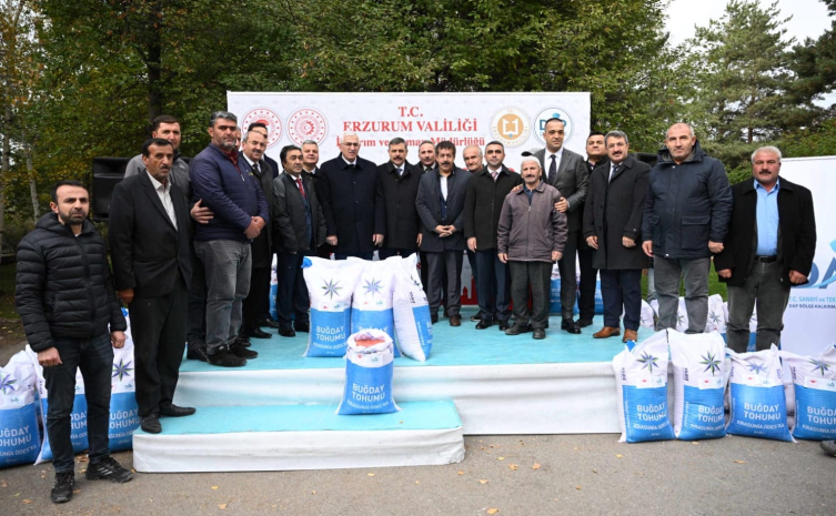 Erzurum'da çiftçilere 935 ton buğday tohumu dağıtıldı