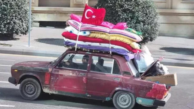Erdoğan, eski aracına eşyaları doldurup Azerbaycan'dan yardıma koşan Beşirli ile görüştü