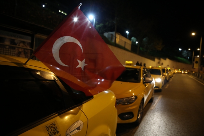 İstanbullu taksiciler ABD'nin Kudüs kararını protesto etti