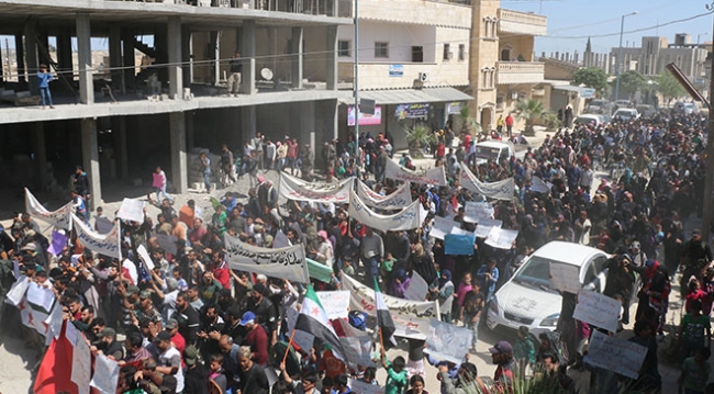 Cerablus'ta terör örgütü YPG/PKK protestosu