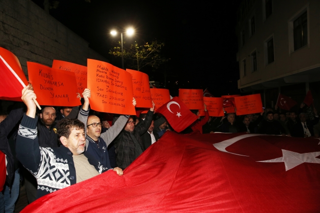 İstanbullu taksiciler ABD'nin Kudüs kararını protesto etti