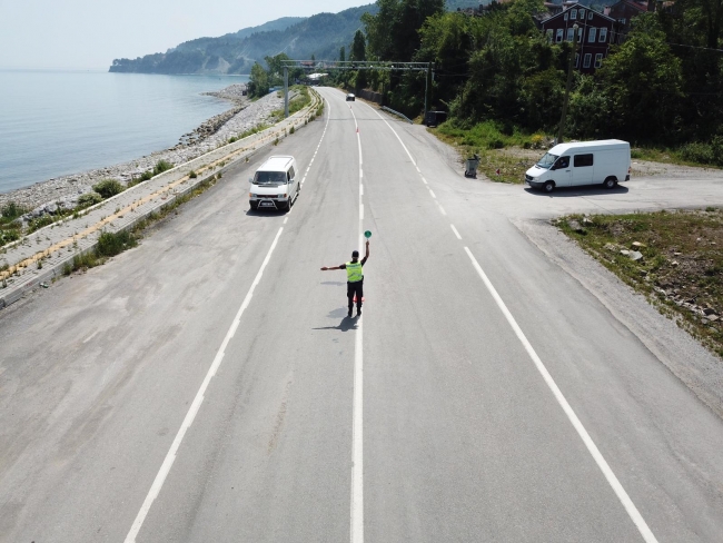 Dronlu trafik denetiminde sürücülere para cezası