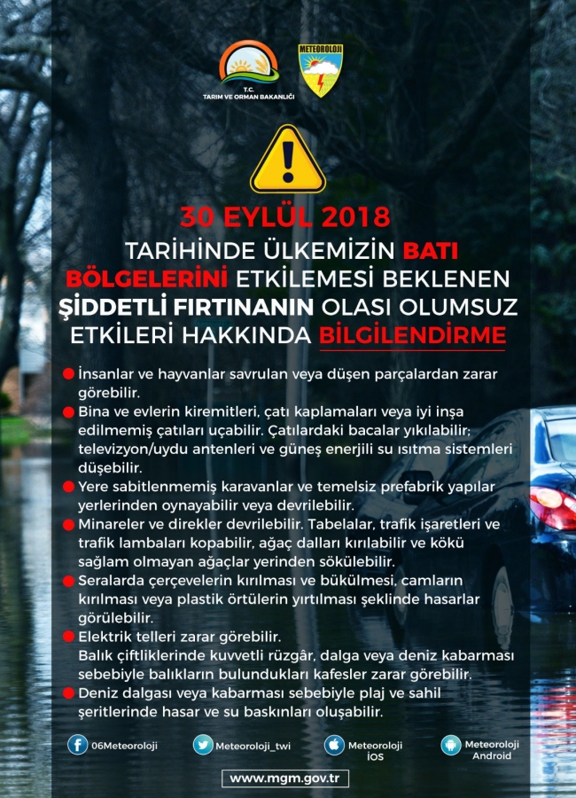 Meteoroloji tropik fırtınanın neden olabileceği tehlikeleri saydı