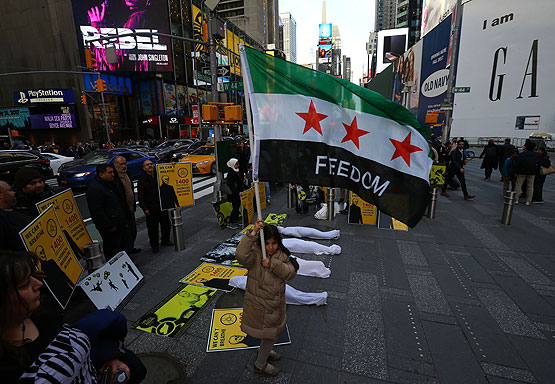 Times Meydanı'nda 'İdlib' için protesto vardı