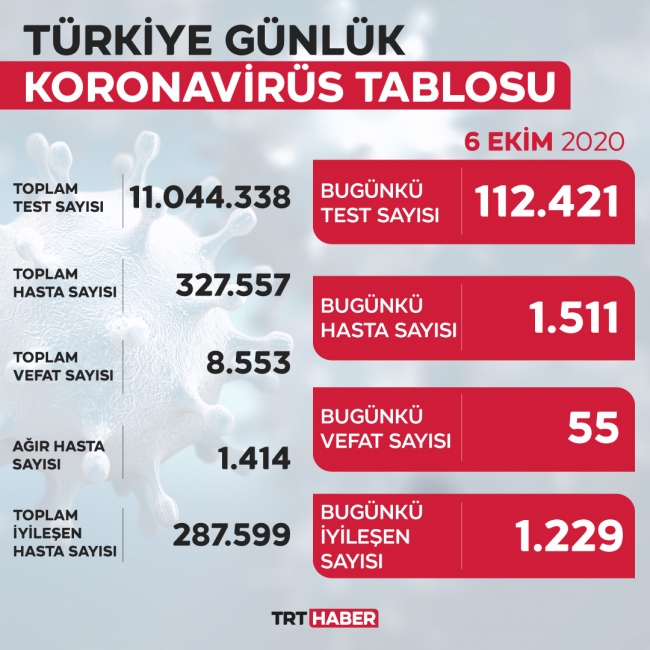 Türkiye'de iyileşenlerin sayısı 287 bin 599'a yükseldi