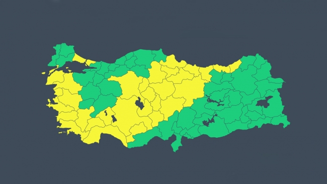 Meteoroloji'den 29 ile sarı, 4 ile turuncu uyarı