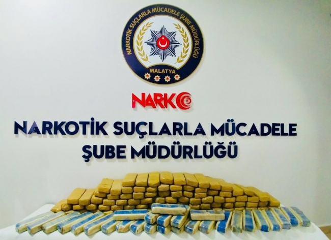 Malatya'da 58 kilogram eroin ele geçirildi