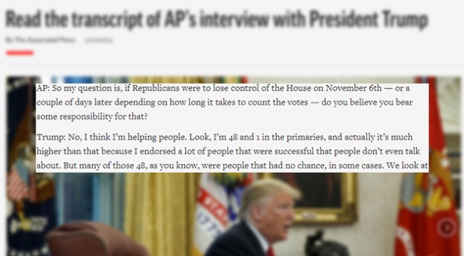 Trump'tan The Associated Press'e "sahte haber" suçlaması