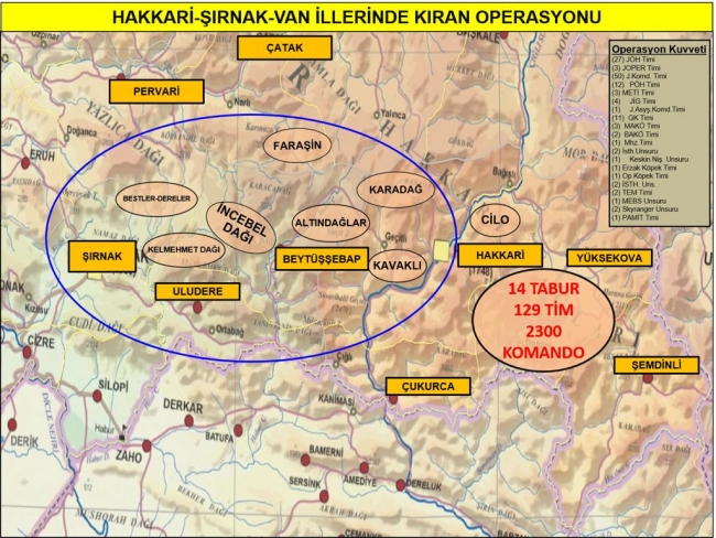 Terör örgütü PKK'ya Kıran-2 Operasyonu