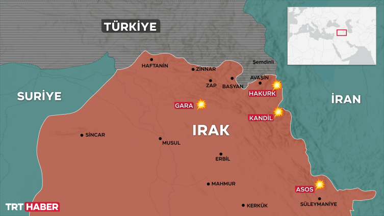 Irak'ın kuzeyine hava harekatı: 24 hedef imha edildi