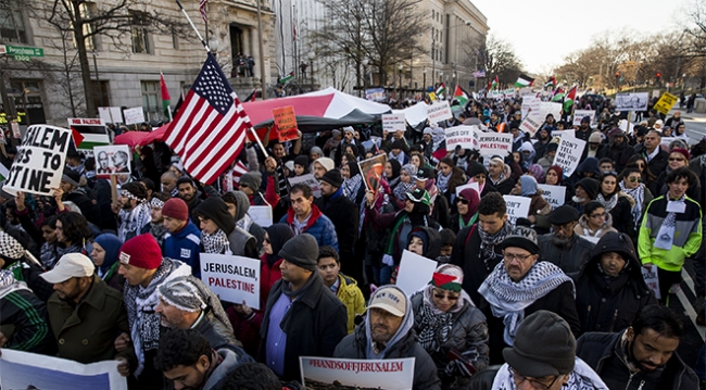 ABD'nin Başkenti Washington'da 'Kudüs Kararı' protestosu