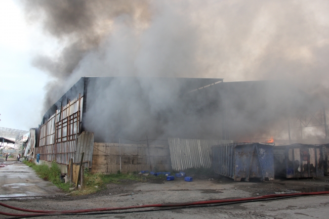 Sakarya'da geri dönüşüm fabrikasında yangın