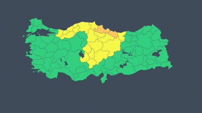 19 ile sarı, 2 ile turuncu uyarı: Sağanak geliyor