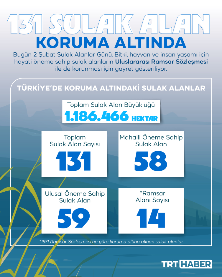 Türkiye'de 131 sulak alan koruma altında