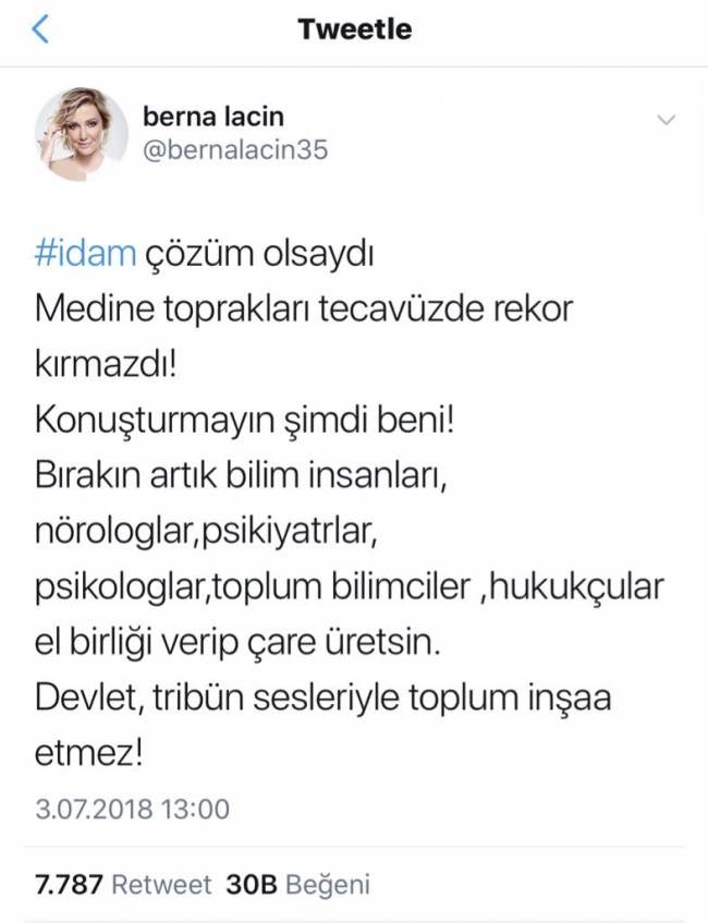 Berna Laçin hakkında soruşturma başlatıldı