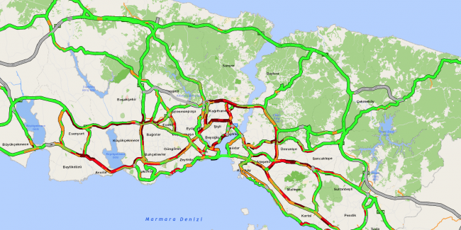 İstanbul'da trafik yoğunluğu yüzde 72'ye ulaştı