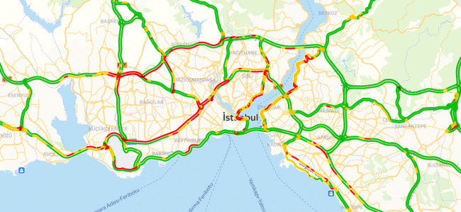 İstanbul trafiğinde salgından sonraki en yüksek yoğunluk