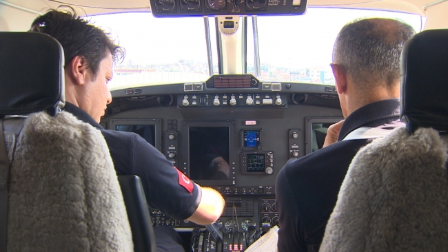 Emniyetin gökyüzündeki gözü Araklı'daki arama çalışmalarına katıldı