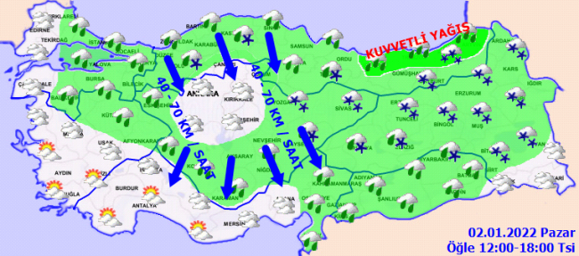 Yurt genelinde kuvvetli yağış etkili olacak